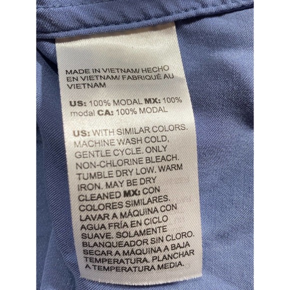 Chicos Womens Shirt 2 US 12 Blue Pockets Long Sleeve Button Up Modal Blend - Picture 6 of 6